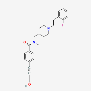 molecular formula C27H33FN2O2 B5037208 N-({1-[2-(2-fluorophenyl)ethyl]-4-piperidinyl}methyl)-4-(3-hydroxy-3-methyl-1-butyn-1-yl)-N-methylbenzamide 