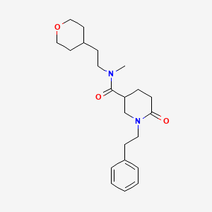 molecular formula C22H32N2O3 B5037223 N-methyl-6-oxo-1-(2-phenylethyl)-N-[2-(tetrahydro-2H-pyran-4-yl)ethyl]-3-piperidinecarboxamide 