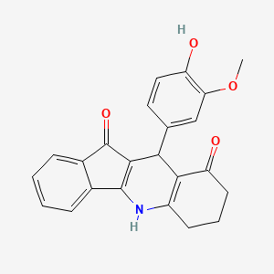 molecular formula C23H19NO4 B5037228 10-(4-hydroxy-3-methoxyphenyl)-6,7,8,10-tetrahydro-5H-indeno[1,2-b]quinoline-9,11-dione 