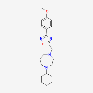 molecular formula C21H30N4O2 B5037234 1-cyclohexyl-4-{[3-(4-methoxyphenyl)-1,2,4-oxadiazol-5-yl]methyl}-1,4-diazepane 