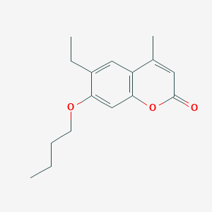 molecular formula C16H20O3 B5037252 7-butoxy-6-ethyl-4-methyl-2H-chromen-2-one 