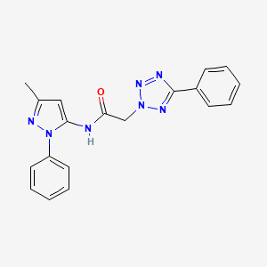molecular formula C19H17N7O B5037260 N-(3-methyl-1-phenyl-1H-pyrazol-5-yl)-2-(5-phenyl-2H-tetrazol-2-yl)acetamide 