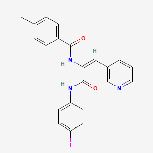 molecular formula C22H18IN3O2 B5037268 N-[1-{[(4-iodophenyl)amino]carbonyl}-2-(3-pyridinyl)vinyl]-4-methylbenzamide 