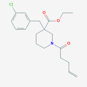 ethyl 3-(3-chlorobenzyl)-1-(4-pentenoyl)-3-piperidinecarboxylate