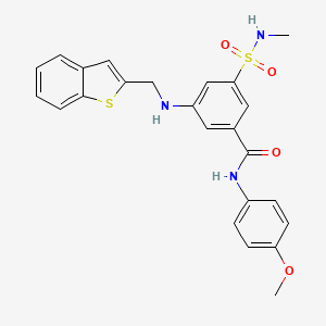 molecular formula C24H23N3O4S2 B5037311 3-[(1-benzothien-2-ylmethyl)amino]-N-(4-methoxyphenyl)-5-[(methylamino)sulfonyl]benzamide 