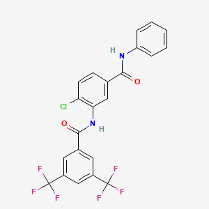 molecular formula C22H13ClF6N2O2 B5037320 3-{[3,5-bis(trifluoromethyl)benzoyl]amino}-4-chloro-N-phenylbenzamide 