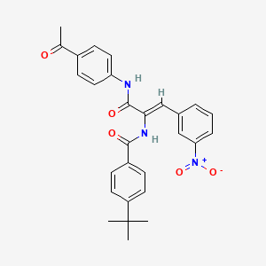 molecular formula C28H27N3O5 B5037326 N-[1-{[(4-acetylphenyl)amino]carbonyl}-2-(3-nitrophenyl)vinyl]-4-tert-butylbenzamide 
