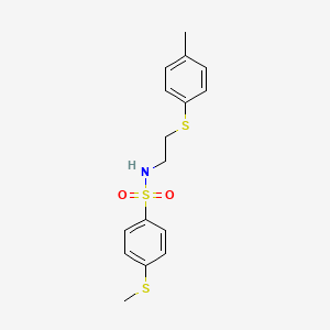 molecular formula C16H19NO2S3 B5037339 N-{2-[(4-methylphenyl)thio]ethyl}-4-(methylthio)benzenesulfonamide 