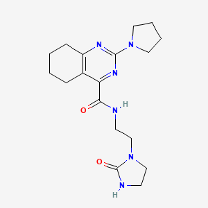 molecular formula C18H26N6O2 B5037354 N-[2-(2-oxo-1-imidazolidinyl)ethyl]-2-(1-pyrrolidinyl)-5,6,7,8-tetrahydro-4-quinazolinecarboxamide 