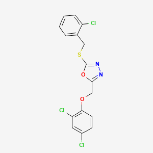 molecular formula C16H11Cl3N2O2S B5037360 2-[(2-chlorobenzyl)thio]-5-[(2,4-dichlorophenoxy)methyl]-1,3,4-oxadiazole 