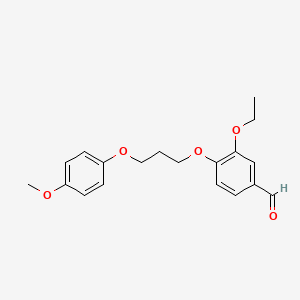 molecular formula C19H22O5 B5037382 3-ethoxy-4-[3-(4-methoxyphenoxy)propoxy]benzaldehyde 
