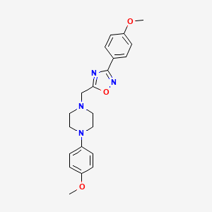 molecular formula C21H24N4O3 B5037394 1-(4-methoxyphenyl)-4-{[3-(4-methoxyphenyl)-1,2,4-oxadiazol-5-yl]methyl}piperazine 