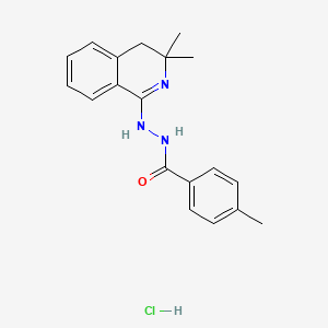 molecular formula C19H22ClN3O B5037396 N'-(3,3-dimethyl-3,4-dihydro-1-isoquinolinyl)-4-methylbenzohydrazide hydrochloride 