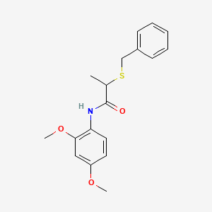 molecular formula C18H21NO3S B5037397 2-(benzylthio)-N-(2,4-dimethoxyphenyl)propanamide 