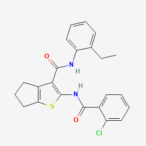 molecular formula C23H21ClN2O2S B5037414 2-[(2-chlorobenzoyl)amino]-N-(2-ethylphenyl)-5,6-dihydro-4H-cyclopenta[b]thiophene-3-carboxamide 
