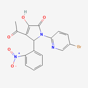 molecular formula C17H12BrN3O5 B5037422 4-acetyl-1-(5-bromo-2-pyridinyl)-3-hydroxy-5-(2-nitrophenyl)-1,5-dihydro-2H-pyrrol-2-one 