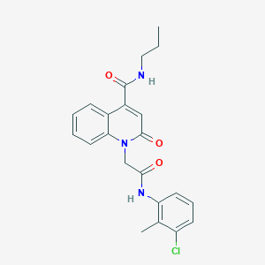 molecular formula C22H22ClN3O3 B5037431 1-{2-[(3-chloro-2-methylphenyl)amino]-2-oxoethyl}-2-oxo-N-propyl-1,2-dihydro-4-quinolinecarboxamide 