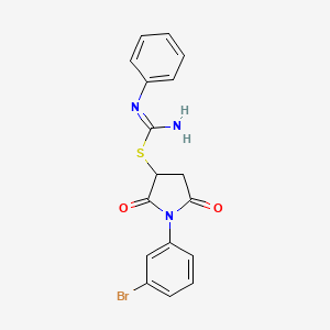 molecular formula C17H14BrN3O2S B5037444 1-(3-bromophenyl)-2,5-dioxo-3-pyrrolidinyl N'-phenylimidothiocarbamate 