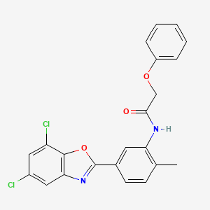 molecular formula C22H16Cl2N2O3 B5037451 N-[5-(5,7-dichloro-1,3-benzoxazol-2-yl)-2-methylphenyl]-2-phenoxyacetamide 