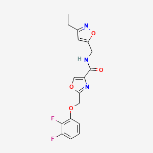 molecular formula C17H15F2N3O4 B5037459 2-[(2,3-difluorophenoxy)methyl]-N-[(3-ethyl-5-isoxazolyl)methyl]-1,3-oxazole-4-carboxamide 