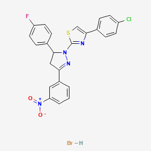 4-(4-chlorophenyl)-2-[5-(4-fluorophenyl)-3-(3-nitrophenyl)-4,5-dihydro-1H-pyrazol-1-yl]-1,3-thiazole hydrobromide
