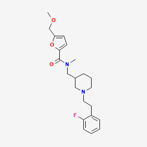 molecular formula C22H29FN2O3 B5037479 N-({1-[2-(2-fluorophenyl)ethyl]-3-piperidinyl}methyl)-5-(methoxymethyl)-N-methyl-2-furamide 