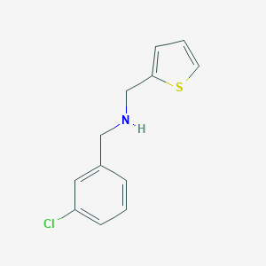 molecular formula C12H12ClNS B503749 1-(3-chlorophenyl)-N-(thiophen-2-ylmethyl)methanamine 
