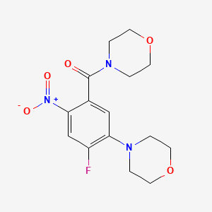 molecular formula C15H18FN3O5 B5037494 4-[2-fluoro-5-(4-morpholinylcarbonyl)-4-nitrophenyl]morpholine 