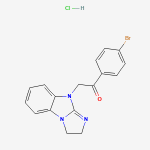 molecular formula C17H15BrClN3O B5037499 1-(4-bromophenyl)-2-(2,3-dihydro-9H-imidazo[1,2-a]benzimidazol-9-yl)ethanone hydrochloride 