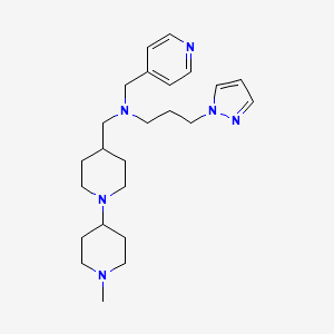 molecular formula C24H38N6 B5037504 N-[(1'-methyl-1,4'-bipiperidin-4-yl)methyl]-3-(1H-pyrazol-1-yl)-N-(4-pyridinylmethyl)-1-propanamine 