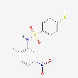 molecular formula C14H14N2O4S2 B5037507 N-(2-methyl-5-nitrophenyl)-4-(methylthio)benzenesulfonamide 
