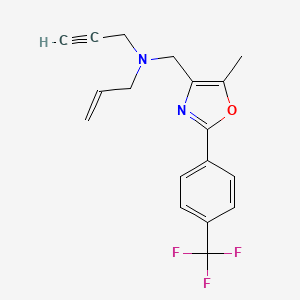 molecular formula C18H17F3N2O B5037513 N-({5-methyl-2-[4-(trifluoromethyl)phenyl]-1,3-oxazol-4-yl}methyl)-N-2-propyn-1-yl-2-propen-1-amine 