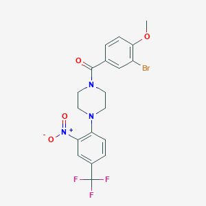 molecular formula C19H17BrF3N3O4 B5037521 1-(3-bromo-4-methoxybenzoyl)-4-[2-nitro-4-(trifluoromethyl)phenyl]piperazine 