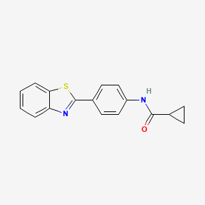 molecular formula C17H14N2OS B5037523 N-[4-(1,3-benzothiazol-2-yl)phenyl]cyclopropanecarboxamide 
