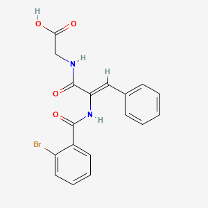molecular formula C18H15BrN2O4 B5037528 N-{2-[(2-bromobenzoyl)amino]-3-phenylacryloyl}glycine 