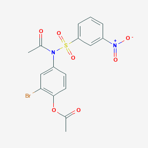 4-{acetyl[(3-nitrophenyl)sulfonyl]amino}-2-bromophenyl acetate