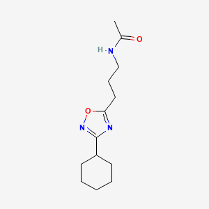 molecular formula C13H21N3O2 B5037585 N-[3-(3-cyclohexyl-1,2,4-oxadiazol-5-yl)propyl]acetamide 