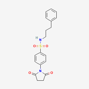 molecular formula C19H20N2O4S B5037622 4-(2,5-dioxo-1-pyrrolidinyl)-N-(3-phenylpropyl)benzenesulfonamide 