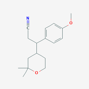 3-(2,2-dimethyltetrahydro-2H-pyran-4-yl)-3-(4-methoxyphenyl)propanenitrile
