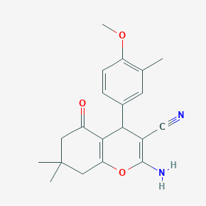 molecular formula C20H22N2O3 B5037641 2-amino-4-(4-methoxy-3-methylphenyl)-7,7-dimethyl-5-oxo-5,6,7,8-tetrahydro-4H-chromene-3-carbonitrile 