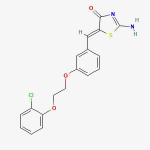 molecular formula C18H15ClN2O3S B5037644 5-{3-[2-(2-chlorophenoxy)ethoxy]benzylidene}-2-imino-1,3-thiazolidin-4-one 