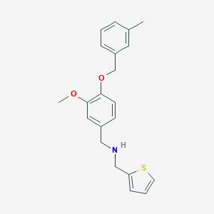 molecular formula C21H23NO2S B503765 1-{3-methoxy-4-[(3-methylbenzyl)oxy]phenyl}-N-(thiophen-2-ylmethyl)methanamine 