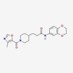 N-(2,3-dihydro-1,4-benzodioxin-6-yl)-3-{1-[(4-methyl-1,3-oxazol-5-yl)carbonyl]-4-piperidinyl}propanamide