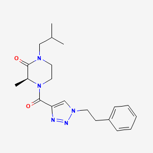 molecular formula C20H27N5O2 B5037658 (3S*)-1-isobutyl-3-methyl-4-{[1-(2-phenylethyl)-1H-1,2,3-triazol-4-yl]carbonyl}-2-piperazinone 