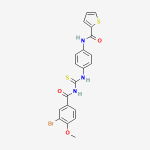 molecular formula C20H16BrN3O3S2 B5037699 N-[4-({[(3-bromo-4-methoxybenzoyl)amino]carbonothioyl}amino)phenyl]-2-thiophenecarboxamide 
