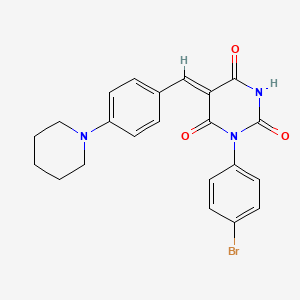 molecular formula C22H20BrN3O3 B5037729 1-(4-bromophenyl)-5-[4-(1-piperidinyl)benzylidene]-2,4,6(1H,3H,5H)-pyrimidinetrione 