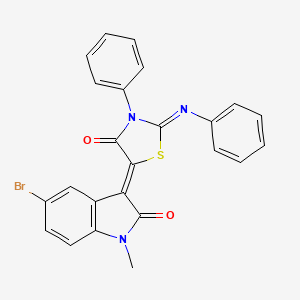 molecular formula C24H16BrN3O2S B5037736 5-bromo-1-methyl-3-[4-oxo-3-phenyl-2-(phenylimino)-1,3-thiazolidin-5-ylidene]-1,3-dihydro-2H-indol-2-one 