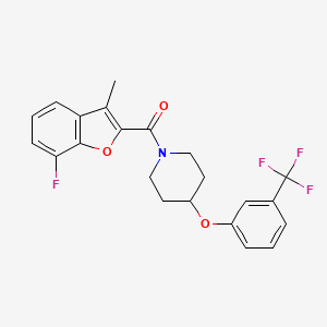 molecular formula C22H19F4NO3 B5037745 1-[(7-fluoro-3-methyl-1-benzofuran-2-yl)carbonyl]-4-[3-(trifluoromethyl)phenoxy]piperidine 