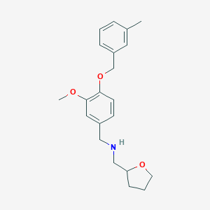 molecular formula C21H27NO3 B503775 1-{3-methoxy-4-[(3-methylbenzyl)oxy]phenyl}-N-(tetrahydrofuran-2-ylmethyl)methanamine 