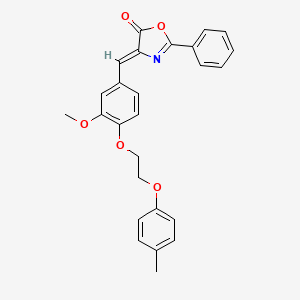 molecular formula C26H23NO5 B5037756 4-{3-methoxy-4-[2-(4-methylphenoxy)ethoxy]benzylidene}-2-phenyl-1,3-oxazol-5(4H)-one 